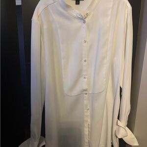 Victoria Beckham for Target White Long-Sleeved Blouse